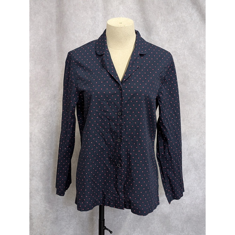Brooks Brothers Womens Navy Blue Red Polka Dot Long‎ Sleeve Button Down Shirt S